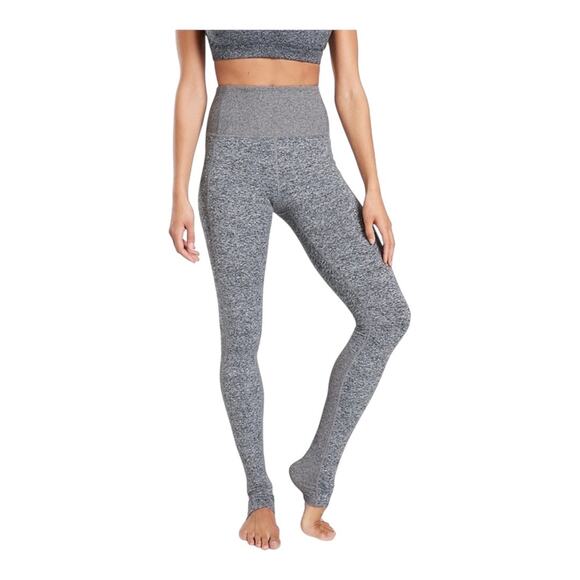 Athleta Exhale Heel Stash Pocket Gray Leggings Size M High Rise - Picture 1 of 8